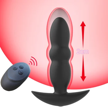 Telescópico Anal com Vibrador Massageador de Próstata sem Fio de Brinquedos Sexuais para os Homens do sexo Masculino Masturbadores Alongamento Dispositivos Para Adultos de Produtos do Sexo