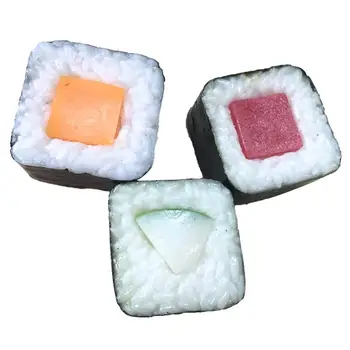 Festiva de Suprimentos Artificiais, Decorações de Alimentos PVC Simulação de Sushi Japonês Modelo Falso Cozinhar Catering Apresentar Adereços 3pc/monte