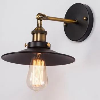 Vintage loft de ferro preto de parede ajustável luminária DIY retro deco home de quarto de cabeceira E27 lâmpada de parede, lâmpada do candeeiro