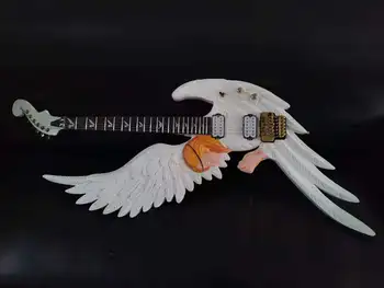 Nova marca de mão esculpida de uma guitarra eléctrica com o Novo Anjo design