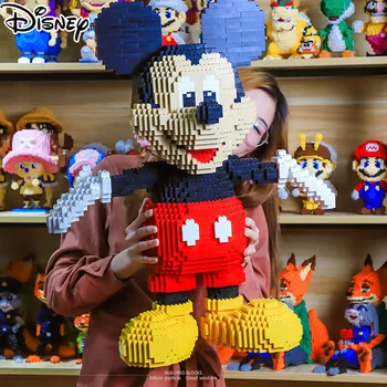 Mickey de Disney do Rato de Blocos de Construção 64cm Tamanho Grande 3d Minnie Figuras de Anime Modelo Kawaii Montagem de Tijolos de Brinquedos Para Crianças de Presente