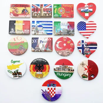 A Bandeira Nacional de um Marco Turístico Ímã para Geladeira Decoração EUA, reino UNIDO, França, Alemanha, Chipre, Croácia, Malta, Noruega Ímãs