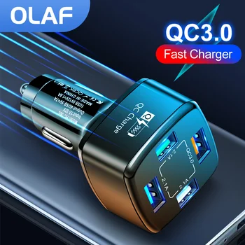 OLAF QC3.0 3.1 Um Carregador de Carro de Carregamento Rápido Tipo C PD QC3.0 Carregador USB de Várias Portas Para o iPhone Xiaomi Huawei Adaptador de Telefone