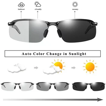 MADELINY Fotossensíveis Homens Óculos de sol Polarizados Condução Clássico Masculino Óculos mudam de Cor de Óculos de Sol Óculos de Visão Noturna MA056