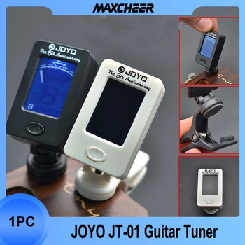 JOYO JT-01 LCD Clip-on Afinador de Guitarra Baixo Afinador de Violino Sintonizador Ukuele Cromática Universal de 360 Graus Rotatable Sensíveis