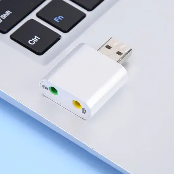 Placa de Som USB Externa USB Para 3.5 mm Jack 3D, placa de Som Áudio da Placa de Som Placa de Som, Placas de Computador Portátil