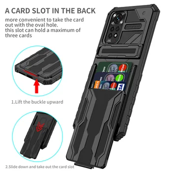 Para Xiaomi Redmi Nota 11 Note11 4G Caso Armor Stand Amortecedor de Silicone Tampa Traseira Para Redmy Nota 11 11 S Slot de Cartão de Casos de Telefone de