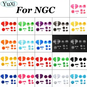 YuXi 21color Conjunto Completo LR ABXY Z Teclados de Teclas para GameCube Controladores de Jogo para NGC D Almofadas de Alimentação DESLIGADO Teclas & Joystick Pac
