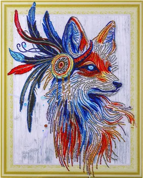 5D Fox Especial em Forma de Diamante Pintura Leão Lobo Fox Coruja Flor DIY 5D Parcial Broca de Ponto Cruz de Cristal Strass Decoração de Casa