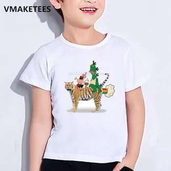 As crianças Verão de Manga Curta Meninas & Meninos T-shirts Cartoon Tio Avô de Impressão de Crianças T-camisa Casual Engraçado Roupas de Bebê,HKP5118