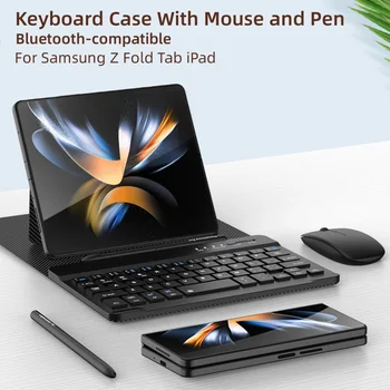 Portátil Teclado e Mouse sem Fio Para o Galaxy Z Dobre 4 3 2 Guia iPad compatível com Bluetooth Teclado Para Xiaomi VIVO Tablet