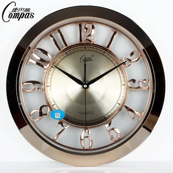 16-polegadas Grande Relógio de Parede Vintage Silêncio Luxo de Ouro Shabby Chic Cozinha Casa de relógios, Relógios de Parede Decoração da Casa Duvar Saati Presente SC574