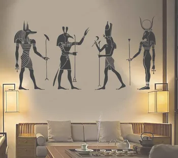 Parede grande Decoração Egito Deuses Egípcios Sala de Adesivo de Vinil de Arte Removível da Parede do Cartaz Moderno Anubis Apis de Arte Mural HL57