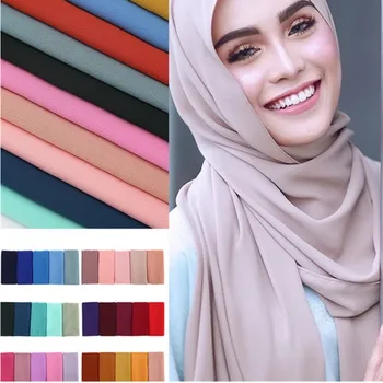 72*175cm e as Mulheres Simples Bolha Lenço de Seda Hijab Envoltório Xales de Cabeça Muçulmano Hijabs Lenços Malásia Hijab Envoltório Xales de Cabeça