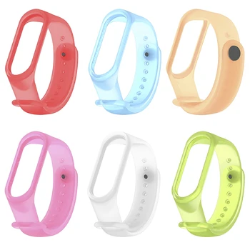 Para Xiaomi Mi Banda 5 De Relógio Pulseira De Silicone Transparente Colorido Alça Ajustável Substituição Homens Mulheres Watchbands