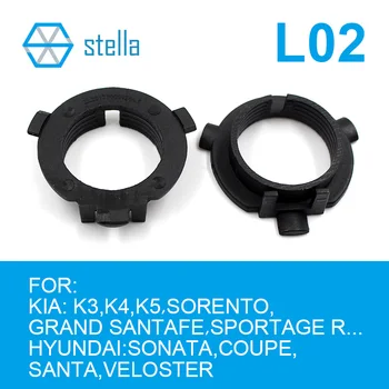 Stella 2pcs H7 farol do DIODO Titulares/Adaptadores de Base de Lâmpada para KIA K3/4/5 Sorento Grand Santafe Sportage R...Hyundai Sonata, etc.
