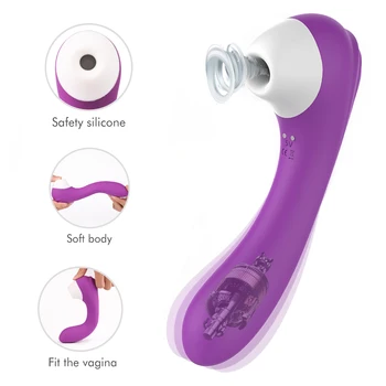 Dupla Estimulação do Clítoris Otário Vibrador Ponto G com Vibrador 6 Chupando Intensidades 9 Forte Modos de Vibração Brinquedos Sexuais para as Mulheres 2 em 1