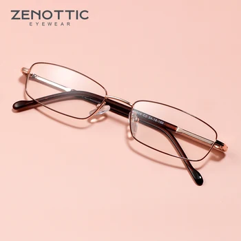 ZENOTTIC Pequeno Retângulo de Óculos de Mulheres para Mulheres, Homens de Metal Ótica, Óculos Completo a Rim Quadro