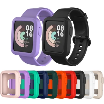 Silicone Caso Protetor Para Xiaomi Mi Lite Assistir Redmi Smart Watch Macio Cheio De Borda Do Escudo Do Relógio Do Quadro De Protecção Tampa Do Pára-Choque