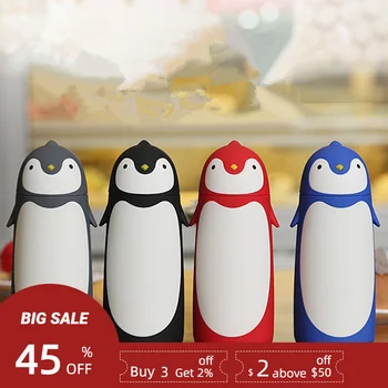 280 ML Pinguim Bonito garrafa Térmica Caneca de Vácuo Frascos de desenhos animados Portátil Térmica Isolada da Taça de Beber a Garrafa de Presentes Para Crianças