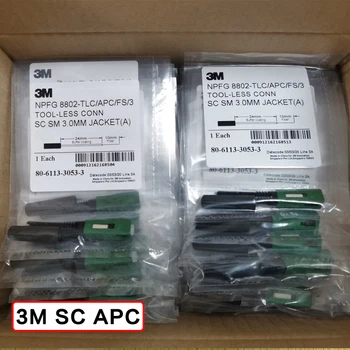 100pcs/caixa de 3M SC APC 8802-TLC/3 de Fibra Óptica Conector Rápido Monomodo 3M SC 3.0 FTTH Fibra Óptica SC Conector Rápido
