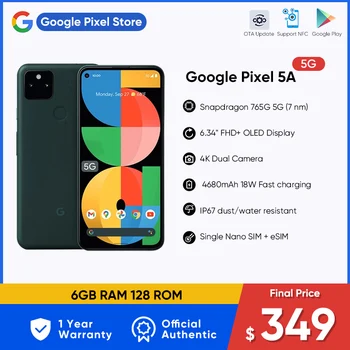 O Google Pixel 5A 5G Smartphone 6GB de 128GB 6.34