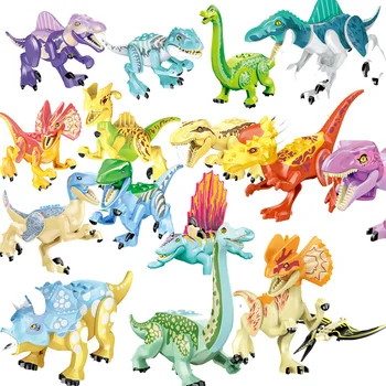Mundo Animal Dinossauro Série Super bonito dos desenhos animados Spinosaurus DIY Modelo de Construção de Blocos de Tijolos Brinquedos Presentes