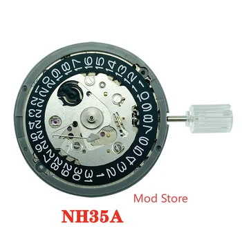 NH35/NH35A Preto Data de Roda Disco de Movimento Automático Com Haste de Data às 3 Novo E Testado