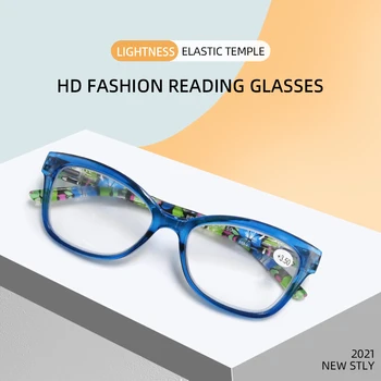 Não ou Homens Clássicos Preto Óculos de Leitura de Alta Definição Lente de Visão Para as Mulheres da Praça de Ampliação de Idade Flor Óculos Armações