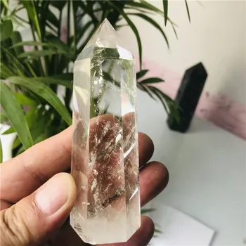 Natural de Transparência de Cristal de Quartzo Ponto de Cura Pedra de Prismas Hexagonais 70-80mm Obelisco Varinha de Tratamento de Decoração de Casa de Pedra