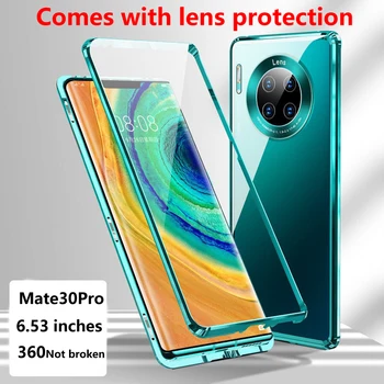 360 Proteção Integral Magnético Caso Para Huawei P30 P40 Pro Mate 30 20 Pro lente da Câmera tampa de vidro pára-choque de metal Honra 30 S V30 Pro