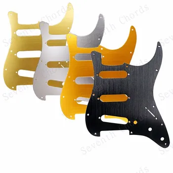 11 Buraco SSS Guitarra Metal Pickguard Zero Placa Para a Strat Guitarras de Alumínio Guitarra Substituição de Peças 5 Cores