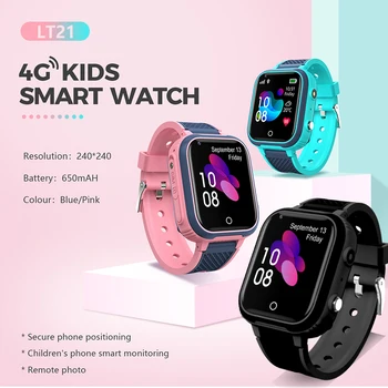 4G Crianças Smart Watch GPS Tracker Crianças do Telefone do Relógio Impermeável Chamada de Vídeo Remoto Escuta LBS GPS WIFI Com o hebraico Assistir L21