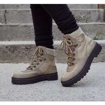 Novo Outono Inverno Leopardo das Mulheres Botas de 2022 Alta Superior Casual Sapatos para Mulher Nova Senhoras de Laço na Plataforma de Arranque Botas Mujer