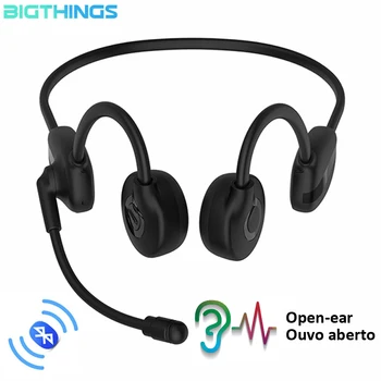Osso de Condução de Fone de ouvido Bluetooth fone de ouvido sem Fio 5.0 ENC Microfones duplos IP67 Impermeável Para a Conferência de Esportes Running