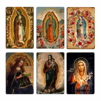 Nossa Senhora De Guadalupe, a Virgem Maria o Caminho Neocatecumenal Metal Sinais Pintura de Decoração de Parede de Caverna Festa Retro Latas sinal de Cartazes
