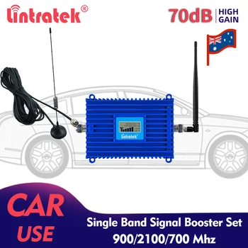 Lintratek o Uso do Carro Celular Amplificador Banda Única Celular Gsm Reforço de Sinal LTE 700Mhz 4g Repetidor de Sinal 70dB Móvel Repetidor