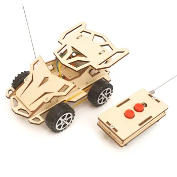 Garoto de Madeira DIY Controle Remoto Fantasma Modelo de Corrida de Carro de Brinquedo Para os Meninos DIY de Montagem Manual de Madeira Robótica Educação Kits de Carro de Presentes