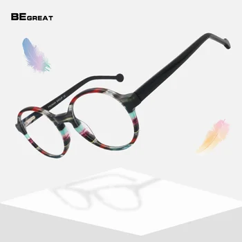 BEGREAT Clássico Óculos Para Mulheres очки для зрения Circular Óculos de Gradiente do Quadro do Acetato Designer de Óculos da Moda