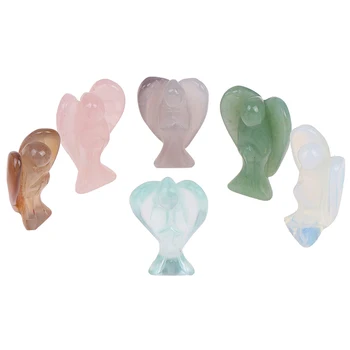 1PC Sorte Engel/Elefante Cura pedra preciosa Anjo, Coração de Cristal Ornamento, Decoração Artificial Artesanato