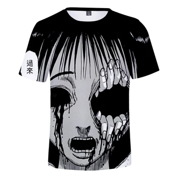 Novo Japonês de Terror Famosos Quadrinhos Junji Ito 3D T-shirt unisexo/crianças Verão Anime Manga Curta-O-pescoço Harajuku fashion tops