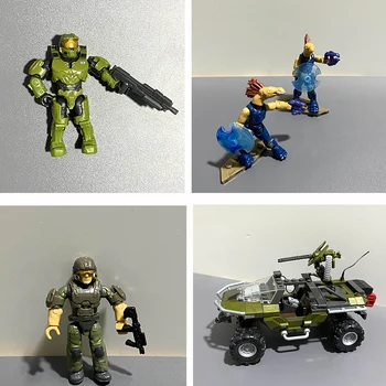 Mega Bloks Halo GNB25 Infinito Warthog Montar Blocos de Construção de Brinquedo Carro Figura de Ação do Coletor de Brinquedo de Presente Anime Acessórios