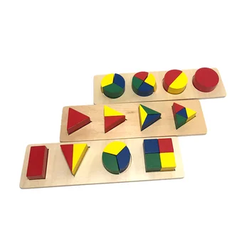 Madeira de Brinquedos Educativos para Crianças de Formas de quebra-Cabeças Montessori Vários Blocos para Crianças Geométrica de Ensino Aids