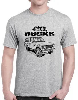 60 ROCHAS Com FJ60 Land Cruiser ImageNew 20 18 Hip Hop Homens E Homens com Roupas de Marca de Moda Camisetas de Manga Curta T-Shirts T T-Shirt