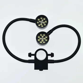 Universal Duplo Tubo Ajustável Fonte de Luz LED Lanterna 22MM 25MM 32MM Industrial de Vídeo Estéreo Microscópio Lente da Câmera