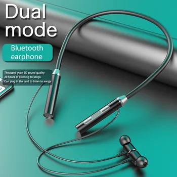 Pescoço-Montado Magnético sem Fio de Fone de ouvido Bluetooth Fones de ouvido 5.1 Esportes Impermeável Redução de Ruído Fones de ouvido TF Cartão de Música de Fone de ouvido