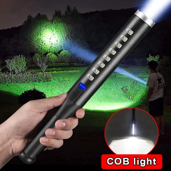 Taco de beisebol Lanterna LED Recarregável USB Lanterna à prova d'água Super Brilhante Bastão Bastão de Luz do Flash para a Emergência e Auto-Defesa