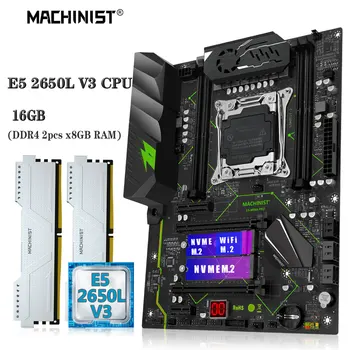 MAQUINISTA MR9A Pro Motherboard de Combinação de E5 2650L V3 Kit de CPU Xeon LGA 2011-3 DDR4 2*8G=16GB 2133MHz Memória RAM NVME M. 2 de Quatro Canais