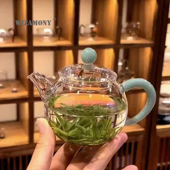 WIZAMONY mini Vidro Resistente ao Calor Chá de Panela Prática Garrafa de Chá da Flor Copo de Vidro Bule para chá com Infusor de Chá de Folhas de Ervas de Café
