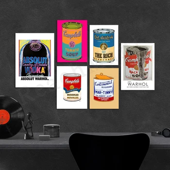 Absolut Vodka retro bebida cartaz de propaganda, Andy Warhol estilo, Campbell, de Andy Warhol, sopa de tomate, despeje a sopa tipográficas cartaz